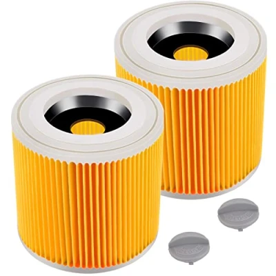 Imagen de Rebirthcare Lote de 2 filtros cartucho para Kärcher WD3 Premium, WD2, WD3, WD3P, MV2, MV3 repuesto, aspiradora 6.414 552.0/64145520