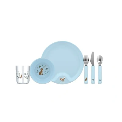 Imagen de Mepal Juego de vajilla para niños 6 piezas Mio Little Dutch Incluye plato, cuenco, taza y cubiertos Apto lavavajillas Forest Friends