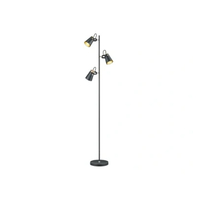Imagen de Trio 408800332 Lámpara de Pie Robusta con 3 Luces Edward, Negro, 38 x 160 23 cm