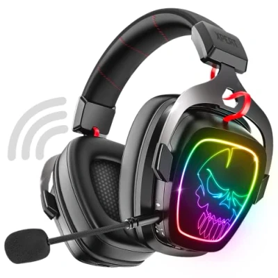 Imagen de Spirit Of Gamer, Cascos Gaming Bluetooth Inalambricos RGB, Compatible con PS5, PS4, Switch, PC y Mac, Auriculares Microfono Cancelación de Ruido, Wireless 2,4 GHz, Sonido 7.1 Envolvente