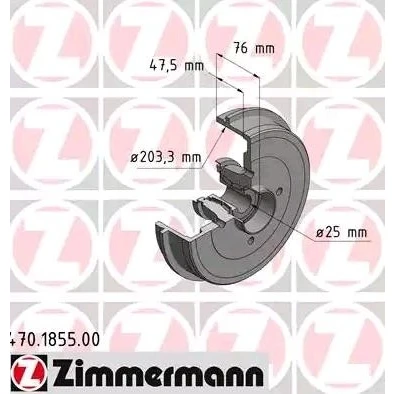 Imagen de ZIMMERMANN 470.1855.00 Tambor de Freno con cojinete rueda, anillo sensor ABS 234 DACIA: Sandero 2, I, Logan I Berlina
