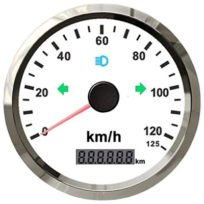 Imagen de ELING Velocímetro GPS universal 125 km/h Odo 3 3/8 pulgadas (85mm) con luz de fondo 9 32V