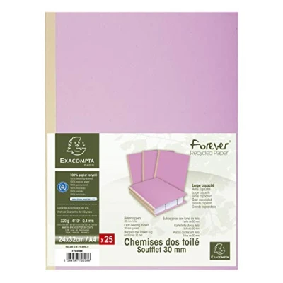 Imagen de Exacompta 770009E Lote de 25 Subcarpetas con Fuelle Tela Forever® 320, Color Gris