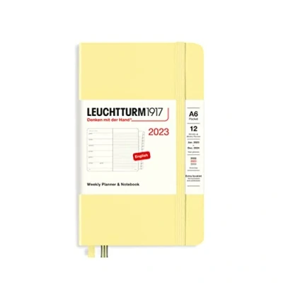 Imagen de LEUCHTTURM1917 365896 Agenda semanal y cuaderno de bolsillo (A6) 2023, 12 meses, vainilla, inglés