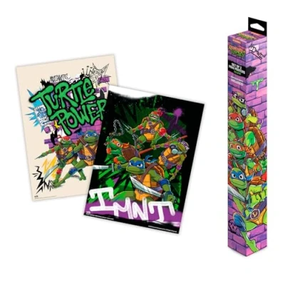 Imagen de Grupo Erik Poster tortugas Ninja, 2 Posters para pared: Laminas decorativas, Decoracion ninja : decorativos (38x52 cm)