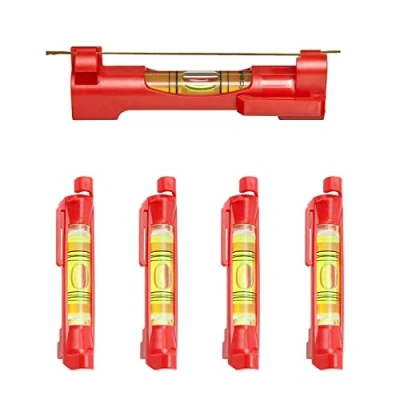 Imagen de Catelves nivel de burbuja cuerda 4 unidades, color rojo, profesional, línea línea, para albañilería, fontanería, trabajos canalización