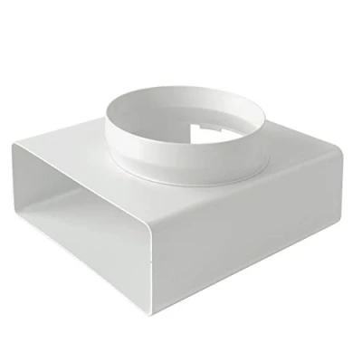 Imagen de La Ventilazione CRTV229B Conector en&quot;T&quot; vertical de tubo redondo 150 mm diámetro a rectangular 220 x 90 mm. Color blanco.