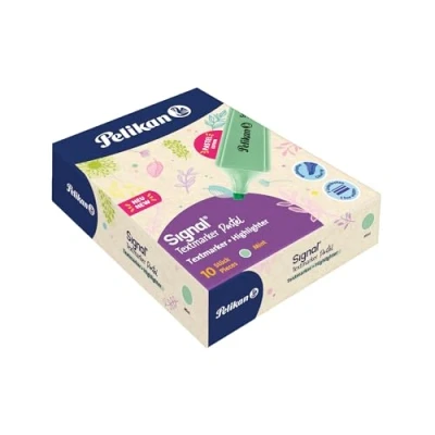 Imagen de Pelikan Signal Mint, Subrayadores Pastel Color Menta, a Base de Agua, Lavables, Respetuosos con la Piel, Paquete 10