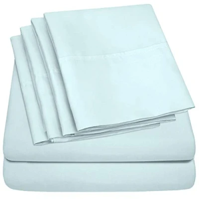 Imagen de Queen Sheets Aqua 6 Piece 1500 Supreme Collection Fine Brushed Microfiber Deep Pocket Sheet Set Bedding 2 Extra Pillow Cases, Great Value, Queen,
