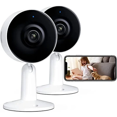 Imagen de ARENTI IN1 Cámara Vigilancia WiFi Interior, 1080p Full HD Baby Monitor con Visión Nocturna, para Mascotas, Audio Bidireccional, Detección de Sonido Movimiento, Compatible Alexa, 2PC