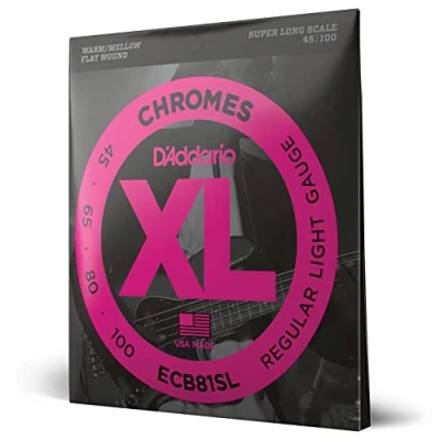 Imagen de D&#039;Addario ECB81SL XL Chromes Regular Light (.045 .100) Super Long Scale Electric Bass Guitar Strings