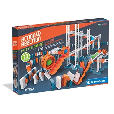 Imagen de Clementoni Action &amp; Reaction Efecto Domino Construcciones, Pista Canicas para Niños, Marble Run, Juego Científico 8 Años, Expansión (Versión Italiana) Made in Italy, Multicolor, 19261