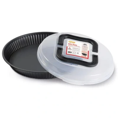 Imagen de Guardini, Bake Away, Molde Tartas con Tapa para Transportar, Material: Acero Revestimiento Antiadherente, Color Negro.