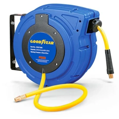 Imagen de Goodyear 27527153g Enclosed compresor de Aire retráctil/Agua Carrete Manguera con 3/8 pulg. x 50 pies. polímero híbrido, MAX. 300psi
