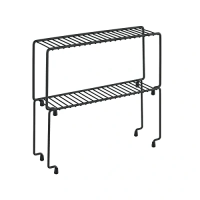 Imagen de Metaltex Juego de 2 estantes para especias, color negro, 29 x 7 14 cm
