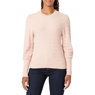 Imagen de ONLY Onlfaye L/S CC Knt Jersey de Manga Larga Suter Pulver, Rosa Smoke/Detalles: Melange, XL para Mujer