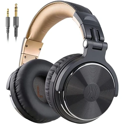 Imagen de OneOdio Pro10 Auriculares DJ con Cable, Estéreo de Mezcla y Monitor Estudio, 50mm Controladores, 3.5 6.35mm Conector Audio para PC AMP Grabación Teléfono Piano Guitarra, Gris Negro