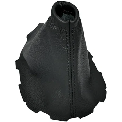 Imagen de AERZETIX C59286 Funda para palanca de cambios en piel genuina compatible con Toyota Auris E150 2006 2012 color: negro costuras negras caja manual