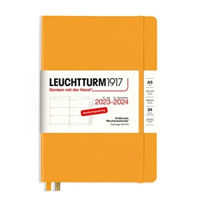 Imagen de LEUCHTTURM1917 367601 Agenda semanal tamaño A5 2024, 18 meses, Rising Sun, alemán