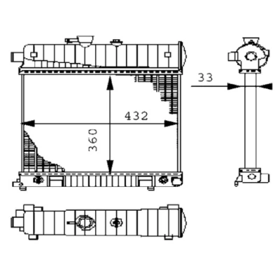 Imagen de MAHLE ORIGINAL CR 2207 000S Radiador, refrigeración del motor para vehículos sin aire acondicionado 360 418 34 Aletas soldadas norauto,