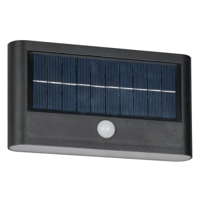 Imagen de Reality Leuchten Aplique de Exterior RAMOS R24746232 LED, Plástico Negro Mate, LED 8 vatios, Híbrido Solar/Batería, Sensor crepuscular, movimiento