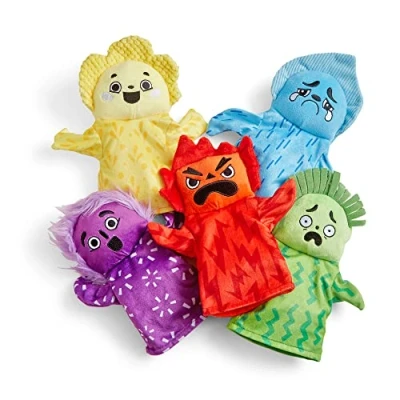 Imagen de Learning Resources Hand Puppets Familia Feelings Family niños, aprende sobre los Sentimientos, 5 Marionetas con Cinco emociones Distintas, Multicolor, Talla única (95417)