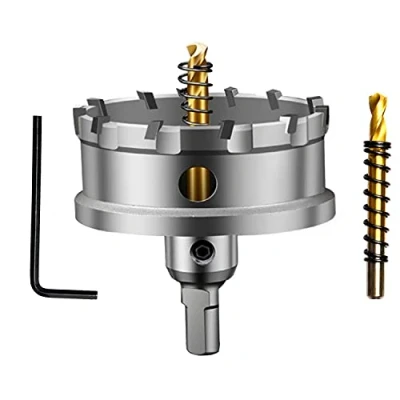 Imagen de ASNOMY Broca de carburo tungsteno para metal duro, 70mm T.C.T cortador sierra agujero con 2 brocas titanio metal, acero, hierro, madera, plástico