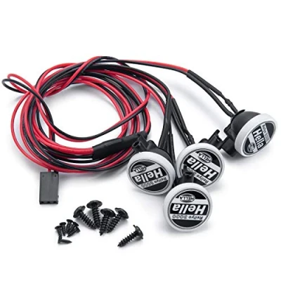 Imagen de AXspeed 4 luces LED redondas RC con cubierta para coche 1/10 TRX Axial SCX10 Tamiya CC01 D90 TF2