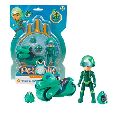 Imagen de Giochi Preziosi Petronix Defender Tim y Shell E, Misión con Motocicleta Mochila Desmontable Juguete, Personaje Action Figure 7 cm, Superhéroe Transformable para Niños a Partir de 3 años