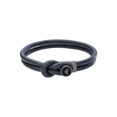 Imagen de Emporio Armani Pulsera para Hombre, 18.50 cm de Cuero Azul, EGS2214020, Azul