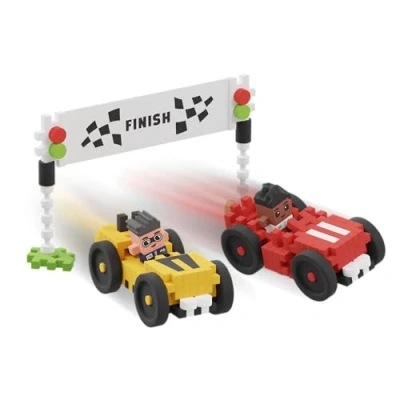 Imagen de Marioinex Bloques de construcción Mini Waffle City Race 80 Elementos 2 Figuras Juguetes niños 4 años construccion Piezas construcciones para Montessori