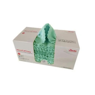 Imagen de Vileda. Bayetas semidesechables de Microfibra MicroTuff Easy Pack con dispensador 50 uds en Color Verde
