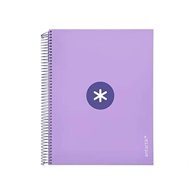 Imagen de Cuaderno espiral liderpapel a4 micro antartik tapa forrada 120h 100 gr horizontal 5 banda4 taladros color lavanda