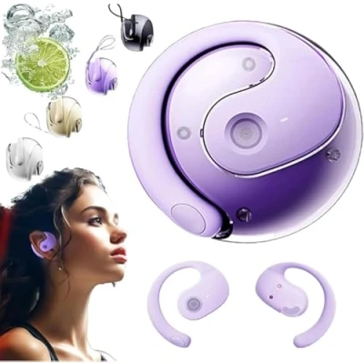 Imagen de Gerbala Hy T26 Pro Traductor de Idiomas, Nuevo Auriculares, Auriculares Inalámbricos Traducción Alta Precisión, Colgantes OWS, Soporta más 75 Idiomas (Morado)