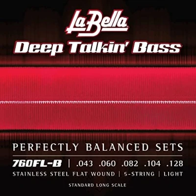 Imagen de La Bella profundo Talkin &#039;Bass 5 cuerdas de acero inoxidable Fltwnd 43 128