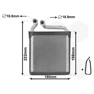 Imagen de VAN WEZEL 58006256 Radiador de Calefaccion con accesorios VOLKSWAGEN: Passat B6 Berlina, Variant, GOLF 6, SKODA: Superb II Familiar