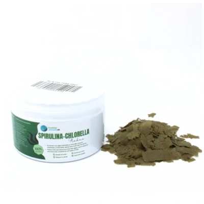 Imagen de Spirulina Chlorella Flakes Plantasacuario 225ml, alimento en Copos a Base de Algas, Escamas para Todo Tipo Peces