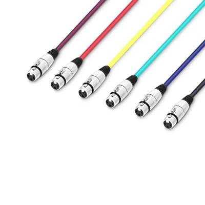 Imagen de Adam Hall cables 3 STAR MMF 0100 SET Juego de 6 micrófono Hall® XLR hembra a macho 1 m
