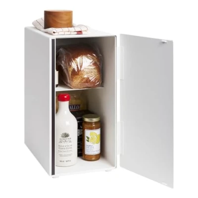 Imagen de YAMAZAKI 5680 TOWER Caja de pan alta, blanco, Acero, minimalista, 22 x 34.5 41 cm