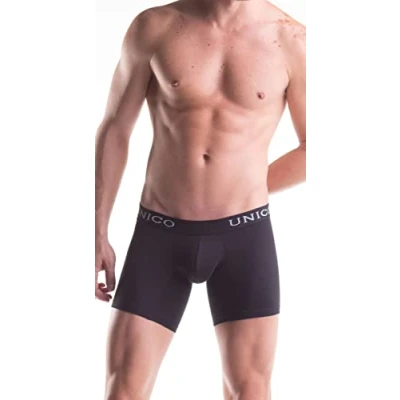 Imagen de Unico Mundo Intenso Calzoncillos Largos para Hombre, Microfibra, Color Negro, XL