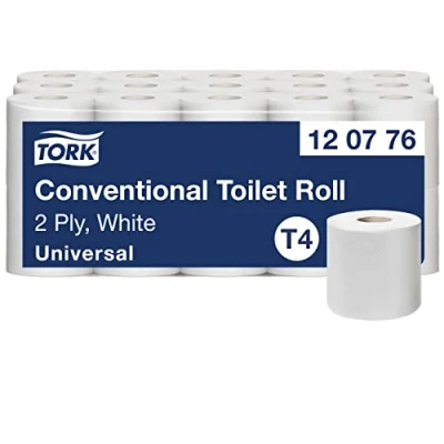 Imagen de Tork 120776 rollos de papel higiénico Universal suave T4 / wc 2 capas compatibles con el sistema pequeños T4, 30 x paquete