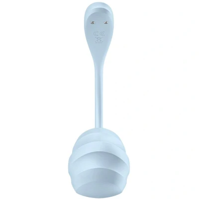 Imagen de Satisfyer Smooth Petal Connect App 11 cm Vibrador para punto G portátil Recargable Resistente al agua (IPX7) Silicona respetuosa con la piel, color:azul claro