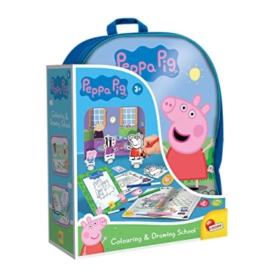 Imagen de Liscianigiochi Peppa Pig Colouring y Drawing School, Mochila, Pizarra, Manual, rotuladores, escenarios, Adhesivos, Multicolor (95841)