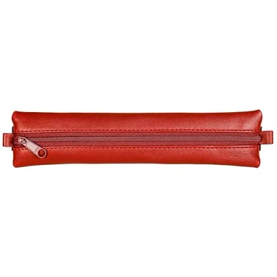Imagen de Clairefontaine 77038C Collection Age Bag Un Estuche Plano con elástico de Piel Cordero Rojo 20 cm x 4,5