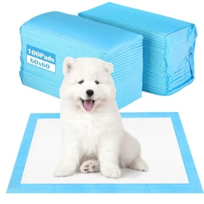 Imagen de 100 Piezas Cojines para Orinar Mascotas, Almohadillas Desechables Cambiador, 60 x cm, Entrenamiento a Prueba de Fugas