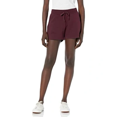 Imagen de Amazon Essentials Pantalón Corto de Forro Polar con Bolsillos Mujer, Burdeos, XS