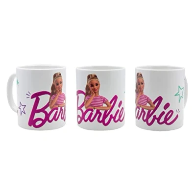 Imagen de Joy Toy Taza de cerámica Barbie con diseño colorido y algunos elementos purpurina, multicolor, talla única (22792)