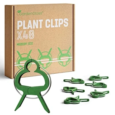 Imagen de GardenGloss® 48 Pinzas pequeñas para Tomates, Rosas, pepinos y Otras Plantas trepadoras estables sujeción de