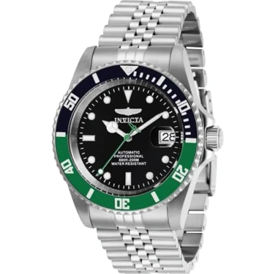 Imagen de Invicta Pro Diver Reloj automático para hombre de acero inoxidable, Plata / Verde, 42 mm