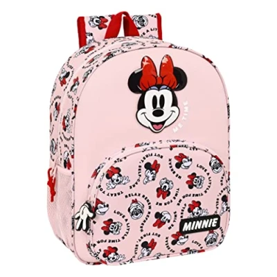 Imagen de Safta M180, Minnie Mouse Me Time Escolar Niño, Mochila Infantil, Adaptable a Carro, Ideal, Cómoda y Versátil, Calidad Resistencia, 33x14x42 cm, Color Rosa Claro Unisex niños, Estándar